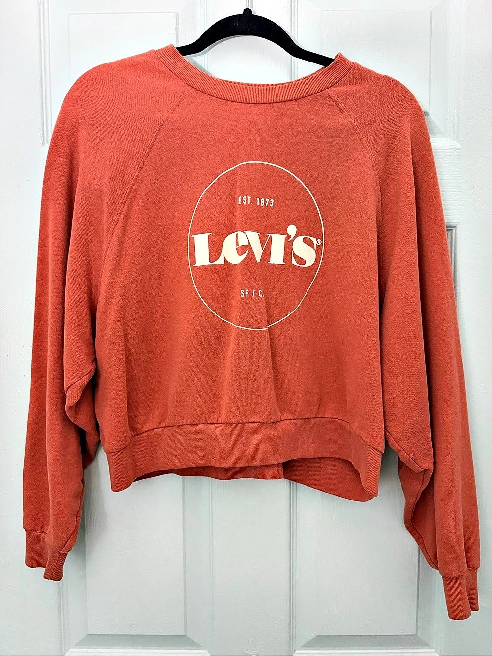 Levi's The Original Graphic Crewneck Sweatshirt Logo Orange Medium